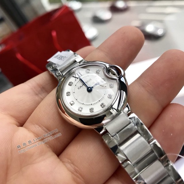 卡地亞石英手錶 Cartier經典款真鑽藍氣球女裝腕表  gjs2099